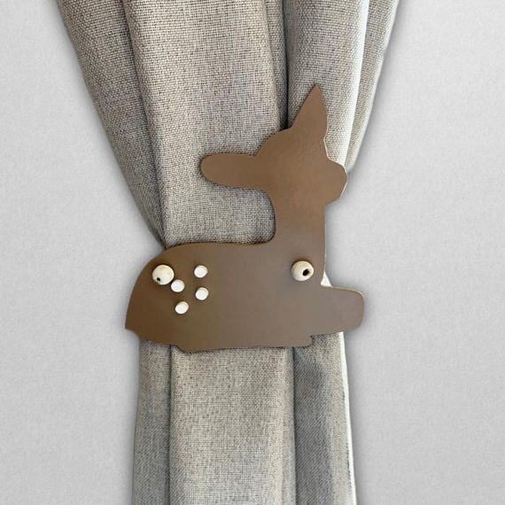 Deer curtain tieback