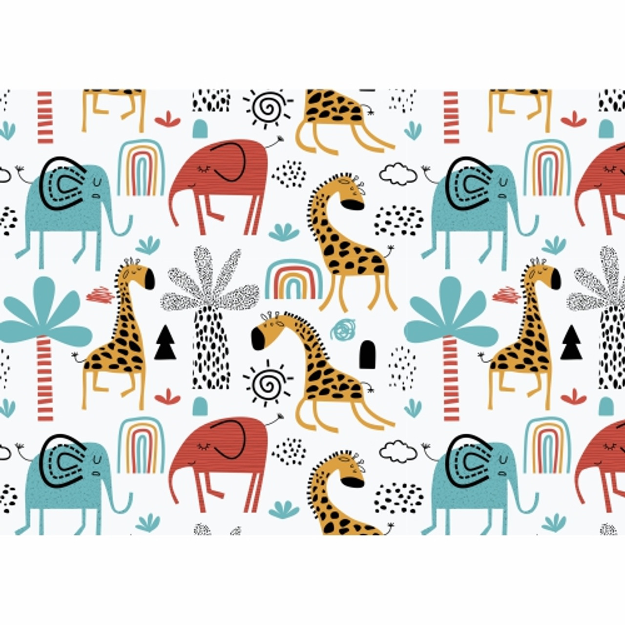 Disposable Placemats - Kiddies Giraffe Elephant (Set of 24) 1 Disposable Placemats - Kiddies Giraffe Elephant (Set of 24)