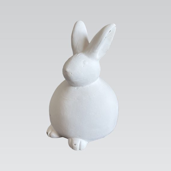 Large White Cement Bunny